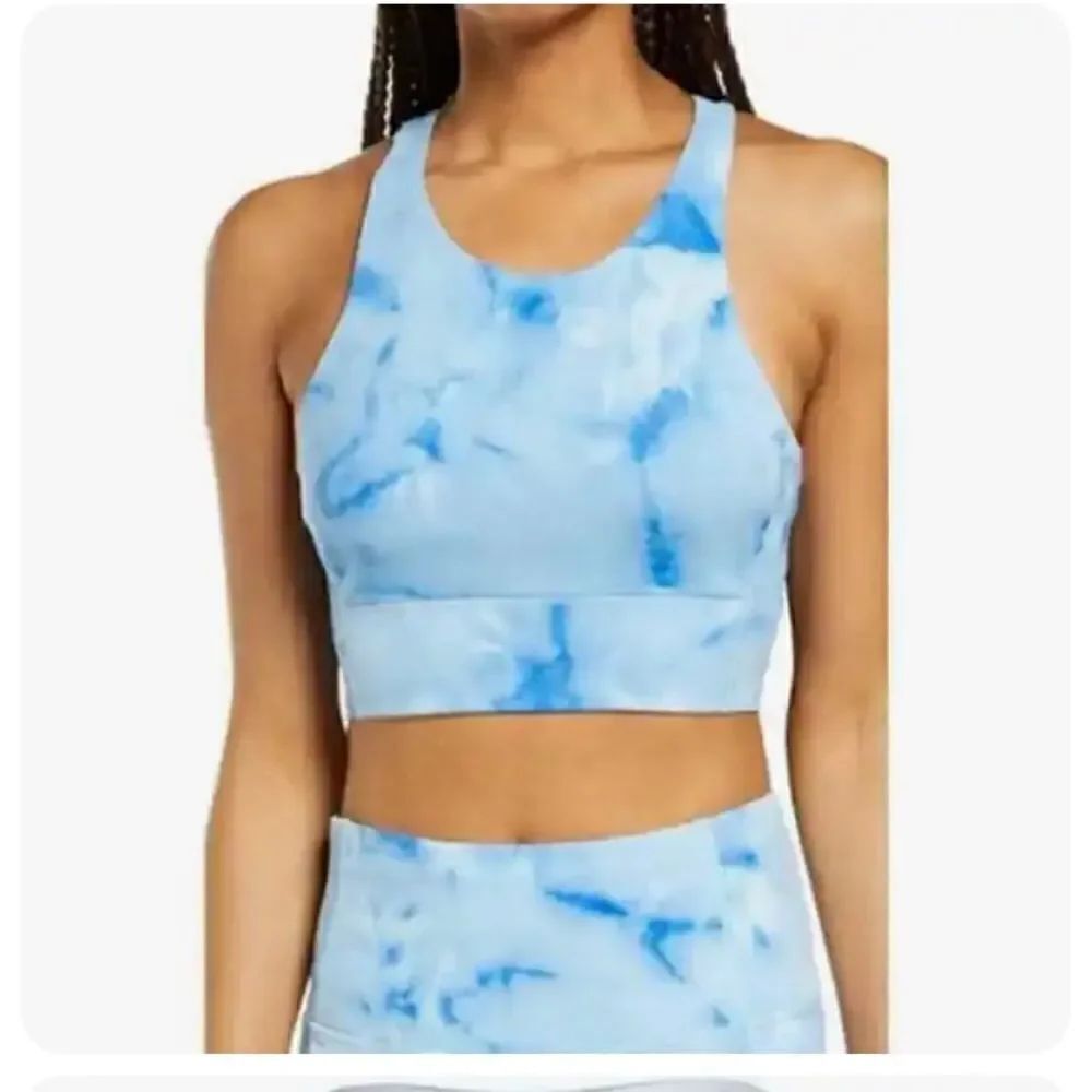 Zella Live In Medium Racerback Sports Bra Blue Cloud Size Small